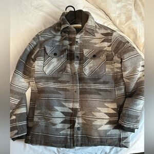 Jachs Men's Geometric Pattern Jacket - Gray and Brown